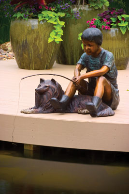 BRASS (Premium):  Fishing Boy with Dog